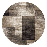 Lotus Rugs Brown Block Aslan Round Rug