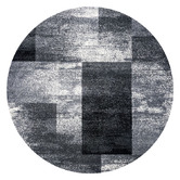 Lotus Rugs Grey Block Aslan Round Rug