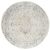 Lotus Rugs Kearney Basel Vintage-Style Power-Loomed Round Rug
