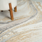 Lotus Rugs Sand Luna Power-Loomed Round Rug