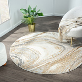 Lotus Rugs Sand Luna Power-Loomed Round Rug