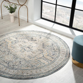 Lotus Rugs Charcoal Fantine Power-Loomed Round Rug