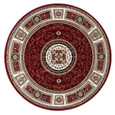Lotus Rugs Red Ceres Power-Loomed Round Rug
