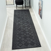 Lotus Rugs Charcoal Charm Power-Loomed Runner