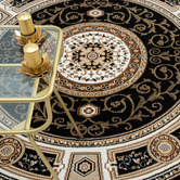 Lotus Rugs Black Ceres Round Rug