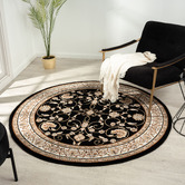 Lotus Rugs Black Ceres Round Rug