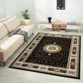 Lotus Rugs Black Ceres Power-Loomed Rug