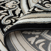 Lotus Rugs Black &amp; Cream Solstone Power-Loomed Round Rug