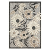 Lotus Rugs Silver Bethany Floral Indoor/Outdoor Rug