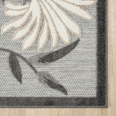 Lotus Rugs Silver Bethany Floral Indoor/Outdoor Runner
