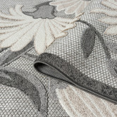 Lotus Rugs Silver Bethany Floral Indoor/Outdoor Rug