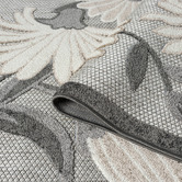 Lotus Rugs Silver Bethany Floral Indoor/Outdoor Runner