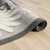 Lotus Rugs Silver Bethany Floral Indoor/Outdoor Rug