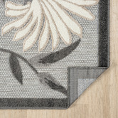Lotus Rugs Silver Bethany Floral Indoor/Outdoor Runner