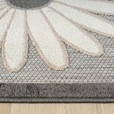 Lotus Rugs Silver Bethany Floral Indoor/Outdoor Rug