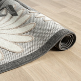 Lotus Rugs Silver Bethany Floral Indoor/Outdoor Runner