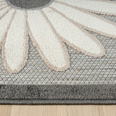Lotus Rugs Silver Bethany Floral Indoor/Outdoor Runner