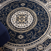 Lotus Rugs Navy Deion Round Rug