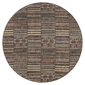 Lotus Rugs Brown Nually Flat Weave Indoor/Outdoor Round Rug