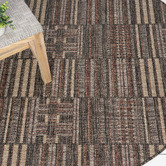 Lotus Rugs Brown Nually Flat Weave Indoor/Outdoor Round Rug