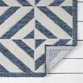Lotus Rugs Aqua Murory Flat Weave Indoor/Outdoor Rug