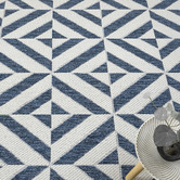 Lotus Rugs Aqua Murory Flat Weave Indoor/Outdoor Rug