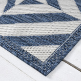 Lotus Rugs Aqua Murory Flat Weave Indoor/Outdoor Runner