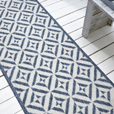 Lotus Rugs Aqua Murory Flat Weave Indoor/Outdoor Runner