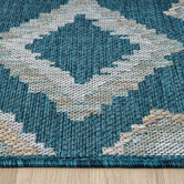 Lotus Rugs Turquoise Firedean Flat Weave Indoor/Outdoor Rug