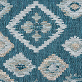 Lotus Rugs Turquoise Firedean Flat Weave Indoor/Outdoor Rug