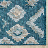 Lotus Rugs Turquoise Firedean Flat Weave Indoor/Outdoor Rug