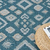 Lotus Rugs Turquoise Firedean Flat Weave Indoor/Outdoor Rug