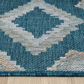 Lotus Rugs Turquoise Firedean Flat Weave Indoor/Outdoor Runner