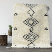 Elemental Rug Collective White Shaggy Agadir New Zealand Wool Rug