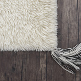 Elemental Rug Collective White Shaggy Agadir New Zealand Wool Rug