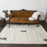 Elemental Rug Collective White Shaggy Azrou New Zealand Wool Rug