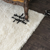 Elemental Rug Collective White Shaggy Azrou New Zealand Wool Rug