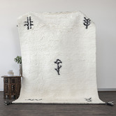 Elemental Rug Collective White Shaggy Azrou New Zealand Wool Rug