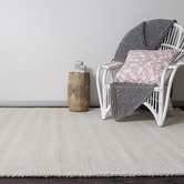 Elemental Rug Collective Off White Munich Hand-Woven Wool Rug