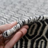 Elemental Rug Collective Black Honeycomb Marrakesh Kilim Wool Rug