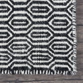 Elemental Rug Collective Black Honeycomb Marrakesh Kilim Wool Rug