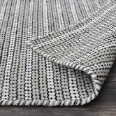 Elemental Rug Collective Beige Lines Marrakesh Kilim Wool Rug