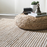 Elemental Rug Collective White Uma Braided Cotton &amp; Jute Rug