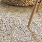 Elemental Rug Collective Natural Patchwork Cotton &amp; Jute Rug