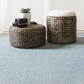 Elemental Rug Collective Turquoise Chevron Cotton &amp; Jute Rug
