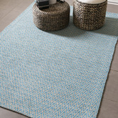 Elemental Rug Collective Turquoise Chevron Cotton &amp; Jute Rug