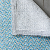 Elemental Rug Collective Turquoise Chevron Cotton &amp; Jute Rug