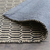 Elemental Rug Collective Black Honeycomb Flat Weave Cotton &amp; Jute Rug