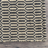 Elemental Rug Collective Black Honeycomb Flat Weave Cotton &amp; Jute Rug