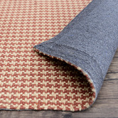 Elemental Rug Collective Red Houndstooth Flat Weave Rug